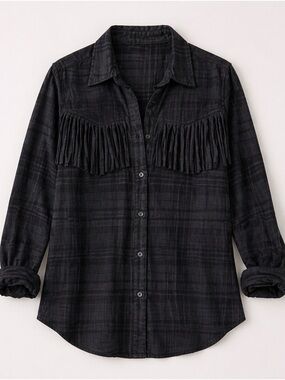 Rails Dolly Fringe Plaid Western Shirt  XS flannel